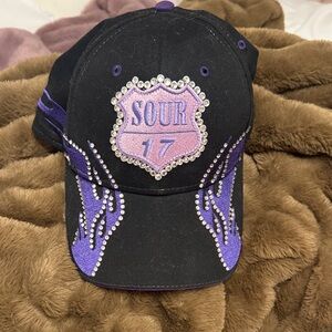 RARE Olivia Rodrigo Black and Purple SOUR 17 Embellished Cap